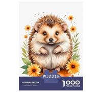 Puzzles 1000 Pièces pour Adolescents Cute Hedgehog Watercolor Puzzles pour Adultes, Jouets Anti-Stress, Analyse Et Logique, Cadeau d'anniversaire, Cadeaux, 38x26cm/1000pcs
