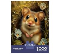 Puzzles 1000 Pièces pour Adolescents Cute Mouse in A Floral Setting Puzzles pour Adultes Jeux De Famille Améliore La Mémoire Cadeau d'anniversaire, Cadeaux, 52x38cm/1000pcs