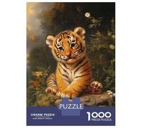 Puzzles 1000 Pièces pour Adolescents Cute Tiger Cub Puzzle Jouet Décoration Murale Vacances À La Maison Cadeaux pour Amis Et Famille 70x50cm/1000pcs