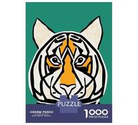 Puzzles 1000 Pièces pour Adolescents Cute Tropical Tiger Puzzles pour Adultes - Jeu De Réflexion - Une Œuvre d'art pour Les Amateurs De Jeux 70x50cm/1000pcs