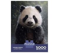 Puzzles 1000 Pièces pour Adolescents Cute Wet Panda Puzzles pour Adultes Jeux Relaxants Découpe De Précision Cadeaux pour Les Amis Et La Famille 52x38cm/1000pcs