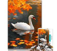 Puzzles 1000 pièces pour Adolescents, cygnes d'automne, 1000 pièces pour Adultes, Cadeaux, Cadeaux pour Amoureux ou Amis, 50x75cm