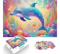 Puzzles 1000 pièces pour Adolescents Dauphin dans Un Paradis sous-Marin Jeux Amusants Convient pour la décoration de Bureau 38x26cm