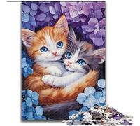Puzzles 1000 pièces pour Adolescents Deux Chats se blottissent l'un Contre l'autre, Jouets éducatifs, Jeux Anti-Stress, décoration d'intérieur Unique et Cadeaux (Taille 26x38cm)