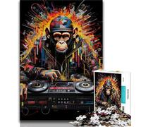 Puzzles 1000 pièces pour Adolescents, DJ Monkey, pour Adultes, Anti-Stress, défi Difficile, Cadeaux du Père Noël Secret (Taille 75x50cm)