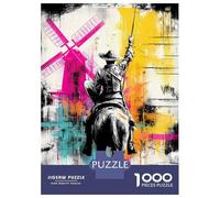 Puzzles 1000 Pièces pour Adolescents Don Quixote Street Art Puzzles pour Adolescents, Jouets Anti-Stress, Difficile, Excellent Cadeau pour Les Jeux 70x50cm/1000pcs