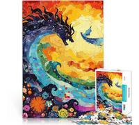 Puzzles 1000 pièces pour Adolescents Dragon Contre Phénix Défi Difficile pour soulager Le Stress Bon Cadeau 52x38cm