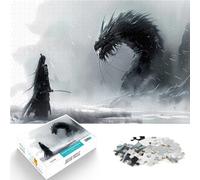 Puzzles 1000 pièces pour Adolescents Dragon Contre Samouraï pour Le Jeu éducatif Challenge Toy Super Cadeau 52x38cm