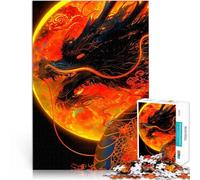 Puzzles 1000 pièces pour Adolescents Dragon et Lune Séjour Anti-Stress pour Tuer Le Temps Renforcer l'amour Entre Les Couples 38x52cm