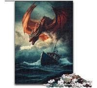 Puzzles 1000 pièces pour Adolescents, Dragon Fantastique, Jouets éducatifs, Anti-Stress, décoration d'intérieur Unique et Cadeaux (Taille 50x75cm)