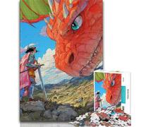 Puzzles 1000 pièces pour Adolescents Dragon Knight, Jeux Amusants en Famille, activités Amusantes à la Maison, Cadeau d'anniversaire, Cadeaux de Voyage (75x50cm)