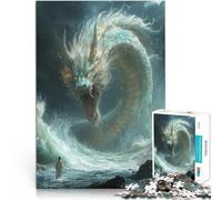 Puzzles 1000 pièces pour Adolescents Dragon Monstre Marin Entraînez Votre Cerveau et Vos Mains Jeu de défi Unique 38x26cm