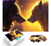 Puzzles 1000 pièces pour Adolescents Duel éternel de Loups Entraînez Votre Cerveau et Vos Mains Super Cadeau 52x38cm