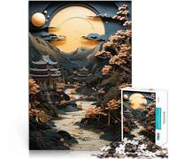 Puzzles 1000 pièces pour Adolescents Éclipse dorée du Japon Jouets de Divertissement Familial est idéal comme Cadeau pour Toute la Famille 26x38cm