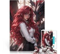 Puzzles 1000 pièces pour Adolescents Écolière et Dragon Défi Difficile pour soulager Le Stress Idées Cadeaux 75x50cm