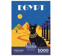 Puzzles 1000 Pièces pour Adolescents Egypt Black Cat Puzzles pour Adolescents, Jouets, Décoration Murale, Cadeaux pour Femmes, Cadeau d'anniversaire, Cadeaux, 52x38cm/1000pcs
