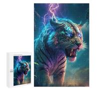 Puzzles 1000 pièces pour adolescents électrique Tigre Roar -1 Puzzles Jeux de relaxation Encourager la mémoire toute la famille 1000 pièces