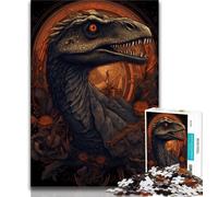 Puzzles 1000 pièces pour Adolescents élégants Puzzles Velociraptor Jeux éducatifs décoration d'intérieur décoration d'intérieur Unique et Cadeaux 26x38cm