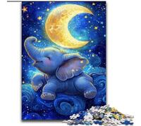 Puzzles 1000 pièces pour Adolescents Éléphant endormi Jeu éducatif Familial Décoration Murale Cadeaux d'anniversaire et de Noël Uniques (Taille 50x75cm)