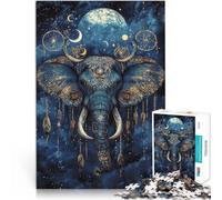 Puzzles 1000 pièces pour Adolescents Éléphant mystérieux Jouets éducatifs d'apprentissage Cadeau pour Les Anniversaires 52x38cm