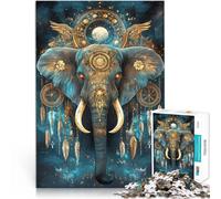 Puzzles 1000 pièces pour Adolescents Éléphant mystérieux Réduction du Stress intéressante Cadeaux du Père Noël Secret 52x38cm