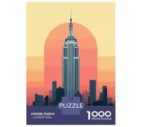 Puzzles 1000 Pièces pour Adolescents Empire State Building Puzzle Adulte, Jouet Anti-Stress, Cadeau pour Les Amis Et La Famille 52x38cm/1000pcs