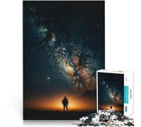Puzzles 1000 pièces pour Adolescents en Admiration Devant l'infini Assemblage du modèle avec Affiche et Feuille de Questions correspondantes 75x50cm
