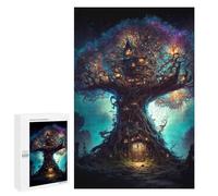 Puzzles 1000 pièces pour adolescents Enchanted Treehouse -5 Puzzles pour Adultes Jeux de Relaxation UNE Œuvre d'art pour Anniversaire, Noël 1000 pièces