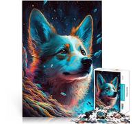 Puzzles 1000 pièces pour Adolescents Enchantement du Chien Corgi Défi Difficile pour soulager Le Stress Œuvre d'art 38x26cm