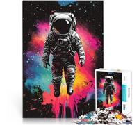 Puzzles 1000 pièces pour Adolescents Espace Astronaute coloré Jeu Familial Anti-Stress Défi Difficile décoration Murale 38x26cm