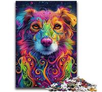 Puzzles 1000 pièces pour Adolescents et Adultes Puzzles psychédéliques pour Chiens, Cadeaux d'anniversaire Uniques pour Les 14 Ans et Plus (75x50cm)