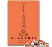 Puzzles 1000 pièces pour Adolescents et Adultes Shanghai Chine pour Les 14 Ans et Plus Cadeaux intéressants pour réduire Le Stress et Les émotions (Taille 38x52cm)