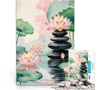 Puzzles 1000 pièces pour Adolescents Étang de Lotus Zen et sérénité Jeu Familial pour et Offrir en Cadeau à Toute la Famille 38x26cm