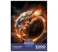 Puzzles 1000 Pièces pour Adolescents Exploding Earth Planet Puzzles pour Adolescents, Jouets, Décoration Murale, Cadeaux pour Femmes, Cadeau d'anniversaire, Cadeaux, 52x38cm/1000pcs