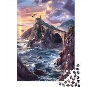 Puzzles 1000 Pièces pour Adolescents Fantasy Castle by The Sea Puzzles pour Adolescents, Jouets, Décoration Murale, Cadeaux pour Femmes, Cadeau d'anniversaire, Cadeaux, 70x50cm/1000pcs