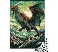 Puzzles 1000 Pièces pour Adolescents Fantasy Dragon Art Print Puzzles pour Adultes - Décoration Murale - Analyse Et Logique - Stimule Le Cerveau 70x50cm/1000pcs