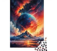 Puzzles 1000 Pièces pour Adolescents Fantasy Planet Sunset Landscape Puzzle Jeux Relaxants, Amusants Et Humoristiques Cadeau d'anniversaire, Cadeaux, 52x38cm/1000pcs