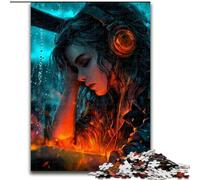 Puzzles 1000 pièces pour Adolescents Femme écoutant de la Musique Chaque pièce est Unique Jeu Familial Stimulant pour Les 14 Ans (Taille 50x75cm)