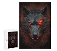 Puzzles 1000 pièces pour adolescents Fiery Wolf Portrait Puzzles pour adultes Jeux de relaxation Cadeaux pour femmes Cadeaux pour amis et famille 1000 pièces