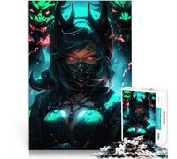 Puzzles 1000 pièces pour Adolescents Fille démon aux Yeux Rouges Jouets à Faire soi-même est idéal comme Cadeau pour Toute la Famille 50x70cm