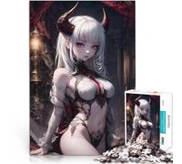 Puzzles 1000 pièces pour Adolescents Fille démoniaque Sexy de l'enfer Impossible avec des pièces de Formes aléatoires entièrement imbriquées 38x26cm