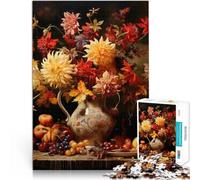 Puzzles 1000 pièces pour Adolescents Fleurs d'automne Séjour Anti-Stress pour Tuer Le Temps Cadeau d'anniversaire 38x26cm