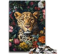 Puzzles 1000 pièces pour Adolescents Fleurs et léopard Anti-Stress Défi Difficile Chaque pièce est Unique - Jeu Familial Stimulant et Amusant 38x26cm