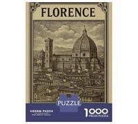 Puzzles 1000 Pièces pour Adolescents Florence, Italy Vintage Travel Puzzles pour Adultes - Jeux De Construction - Découpe De Précision - Stimule Le Cerveau 52x38cm/1000pcs