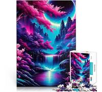 Puzzles 1000 pièces pour Adolescents Forêt de néon Moon Springs Compétition de Vitesse Manuelle Une œuvre d'art 50x70cm