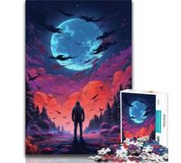 Puzzles 1000 pièces pour Adolescents Forêt Noire la Nuit 1000 pièces pour Adolescents, est idéal comme Cadeau pour Toute la Famille Convient pour et 14 (Taille 75x50cm)