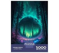 Puzzles 1000 Pièces pour Adolescents Forrest Moon Polar Lights Puzzle Adulte, Jouet Anti-Stress, Cadeau pour Les Amis Et La Famille 70x50cm/1000pcs