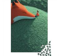 Puzzles 1000 Pièces pour Adolescents Fox and Girl in Forest Puzzles pour Adolescents, Jouets, Décoration Murale, Cadeaux pour Femmes, Cadeau d'anniversaire, Cadeaux, 70x50cm/1000pcs
