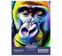 Puzzles 1000 Pièces pour Adolescents Funny Gorilla Face Art Puzzles pour Adultes - Décoration Murale - Analyse Et Logique - Stimule Le Cerveau 38x26cm/1000pcs