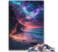 Puzzles 1000 pièces pour Adolescents Galaxy Beach Night View pour et à partir de 14 Ans Jeu Pratique Jeu de Noël Cadeaux 50x75cm